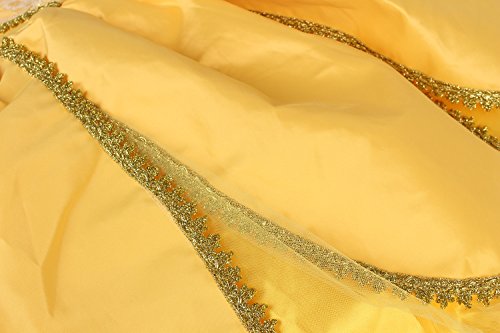 JerrisApparel Niña Princesa Belle Disfraz Tul Fiesta Trajes Vestido (Amarillo 1, 4 años)