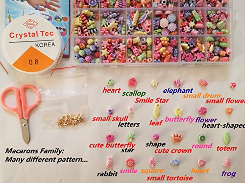 Jewellery Making Kit- Beads Set for Kids Adults Children Craft DIY Necklace Bracelets Letter Alphabet Colorful Acrylic Crafting Beads Kit Box with Accessories (color 3#)