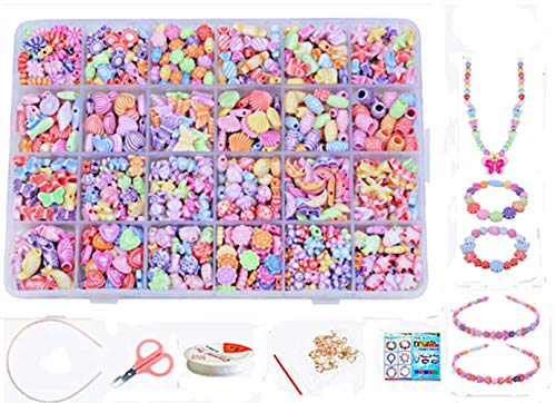 Jewellery Making Kit- Beads Set for Kids Adults Children Craft DIY Necklace Bracelets Letter Alphabet Colorful Acrylic Crafting Beads Kit Box with Accessories (color 3#)