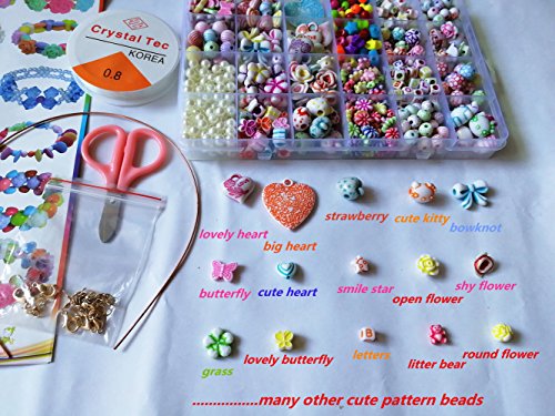 Jewellery Making Kit- Beads Set for Kids Adults Children Craft DIY Necklace Bracelets Letter Alphabet Colorful Acrylic Crafting Beads Kit Box with Accessories (color 6#)