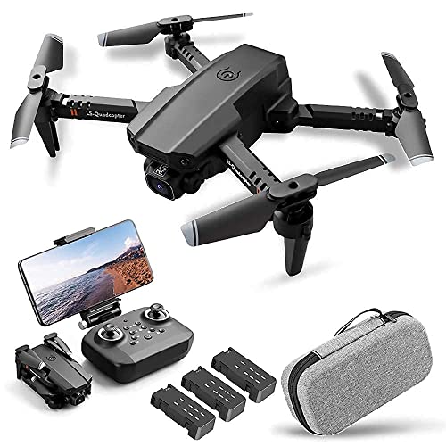 JHGF RC Drone Mini Drone Gyro de 6 Ejes 3D Flip Modo sin Cabeza Mantener la altitud 12 Minutos Tiempo de Vuelo RC Qudcopter para niños Adultos (Color: 3 baterías, Tamaño: 4K Cámara única)