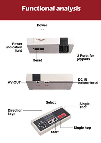 JHKGY - Consola de juegos clásica, mini videoconsola de videojuegos, videoconsola retro, 500 y 620 NES, juegos integrados en la consola de juegos retro, consola HDMI HD NES, 500 two keys