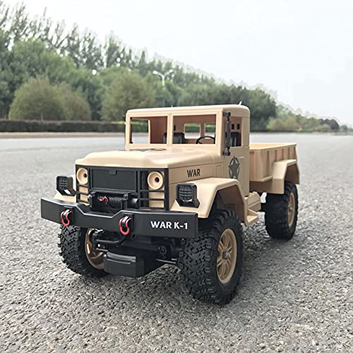 JIANGLL 1/12 simulación camión Militar Coche de Control Remoto 4WD 2,4G hz Todo Terreno RC vehículo Capacidad de Carro RC camión niño Regalo de cumpleaños RC Buggy