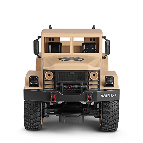 JIANGLL 1/12 simulación camión Militar Coche de Control Remoto 4WD 2,4G hz Todo Terreno RC vehículo Capacidad de Carro RC camión niño Regalo de cumpleaños RC Buggy