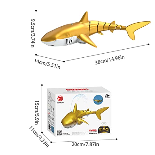 JINGLING Juguete flexible de tiburón RC con mando a distancia eléctrico, 2,4 G, barco de carreras eléctrico subacuático, barco de juguete para niños