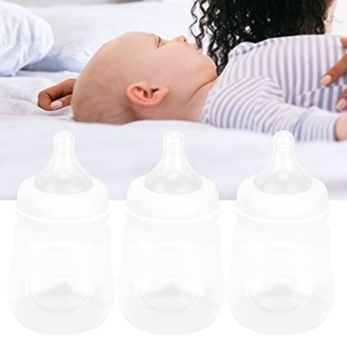 Jinyi Biberones para bebés, biberones para bebés recién Nacidos fáciles de agarrar con 3 Piezas para la alimentación del bebé para bebés(Blanco)