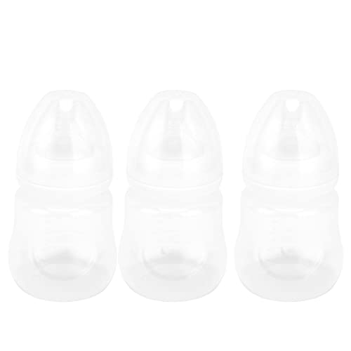 Jinyi Biberones para bebés, biberones para bebés recién Nacidos fáciles de agarrar con 3 Piezas para la alimentación del bebé para bebés(Blanco)