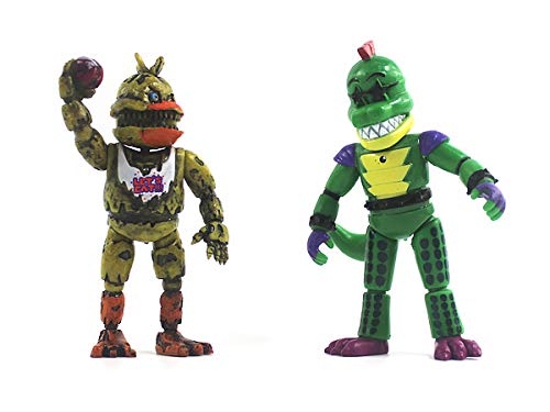 Jiumaocleu Five Nights At Freddy's Figures 8 PCS Freddy Foxy Piggy Anime Juego Figura de acción con luces articulaciones móviles extraíbles Juguetes para niños Regalo de cumpleaños de Halloween