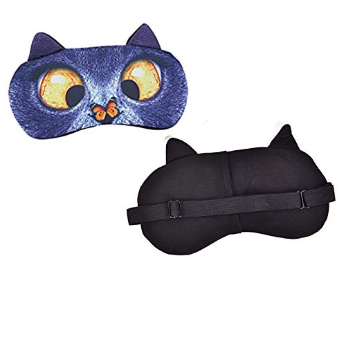 Jixista Antifaz para Dormir Mascara para Dormir Antifaz Mascara para Dormir Antifaz Encantador Animal Patrón Antifaz Gracioso para Dormir Divertido de Gato o Perro Ajustable Linda Antifaz 4PCS