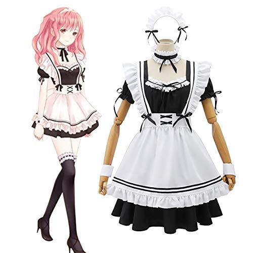 JOJO STYLE Cosplay Disfraz Miracle Nikki Disfraces Cosplay Anime Fiesta Carnaval Incluyendo Horquilla + Pajarita + Anillo De Mano * 2 + Anillo De Pierna + Vestido + Delantal(Lolita),S