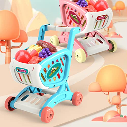 jojofuny Juguete Carrito de La Compra Mini Supermercado Handcart Toy Shopping Toy Toy For Boys Girls Pretend Play Cocina Accesorios