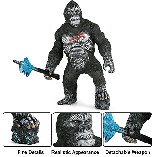 JOKFEICE Figuras de Animales realistas de plástico King Kong Gorilla Animal Action Model Science Project Aprendizaje Juguetes educativos Regalo de cumpleaños decoración de Pastel para niños pequeños