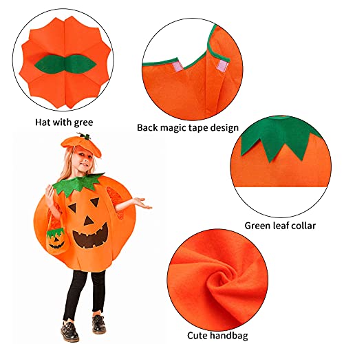 JOKILY Disfraz infantil de calabaza para Halloween, carnaval, disfraces, calabaza, cubo, halloween, fotos, botes, soporte de ropa, con bolsa