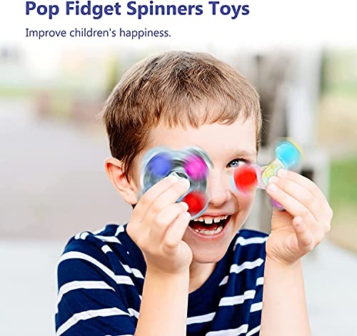 Joybright Pop Fidget Spinners-5 Piezas 2 en 1 Fidget Spinner Poppet Juguete Simple con hoyuelos,Portátil Fidget Spinner para niños y Adultos, Utilizado para aliviar el estrés y la ansiedad