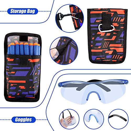 Joyhoop 2 PCS Chaleco Táctico para Pistolas Nerf N-Strike Elite, con 2 Chaleco táctico + 2 Gorra de Camuflaje + 2 muñequera + 2 Gafas Protectoras + 2 Scarf Mask + 2 Quick Reload Clips + 80 Bala Suave.