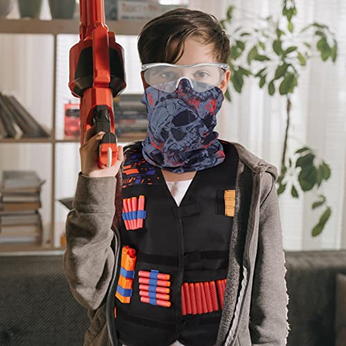 Joyhoop 2 PCS Chaleco Táctico para Pistolas Nerf N-Strike Elite, con 2 Chaleco táctico + 2 Gorra de Camuflaje + 2 muñequera + 2 Gafas Protectoras + 2 Scarf Mask + 2 Quick Reload Clips + 80 Bala Suave.