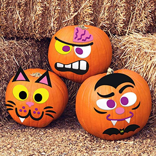 JOYIN 15 paquetes de pegatinas de espuma para decorar calabaza, en 15 diseños, suministros para fiestas de Halloween, truco o regalo