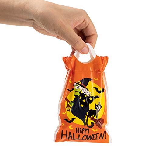 JOYIN 60 Pcs Bolsas para Dulces Golosinas de Halloween con Cordón, para Regalos de Fiesta de Halloween Truco o Trato