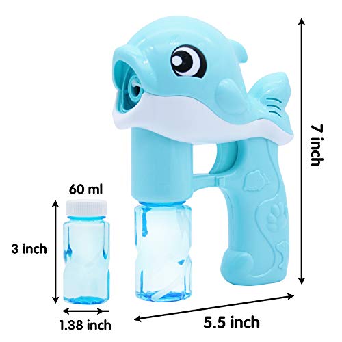 JOYIN Kit de 2 Pistolas de Burbujas, Máquina sopladora Automática de Ballena, con 2 Soluciones de Burbujas para niños, Juguete de Verano