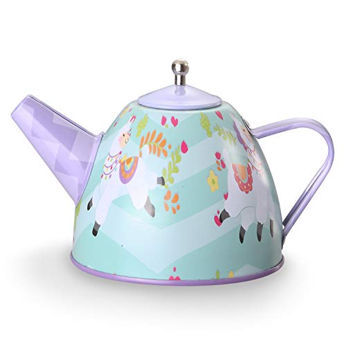 JOYIN Llama Juego de té Juego de Tetera de hojalata para Fiestas de té y Juegos de Cocina para niños, Juguete de té Juegos de imitación Regalo de Unicornio para niñas