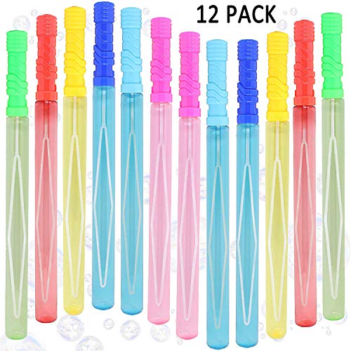 JOYIN Pomperos 12 PCS Pompas de Jabón Para Niños Burbuja Varitas Cumpleaños Bodas Exteriores Juguetes