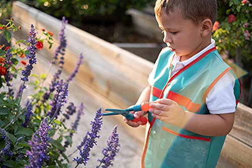 JoyKip Juego de jardinería para niños con carretilla pequeña, pala, regadera y otros accesorios de jardinería para niños y niñas, juguete de verano perfecto a partir de 4 años