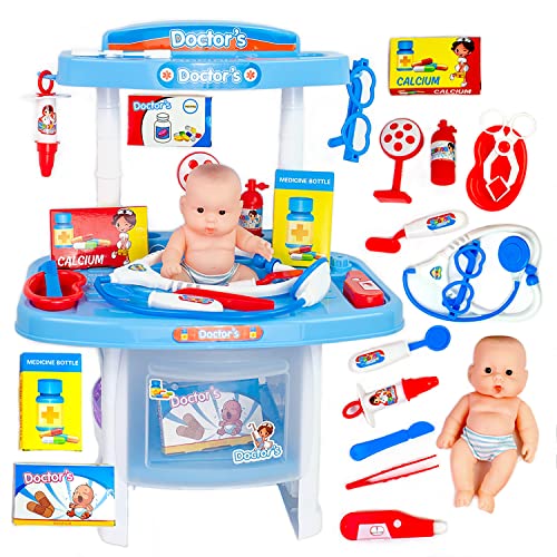 JoyKip Little Doctor Juego de rol – Centro médico de enfermería para niños con accesorios, juego de rol para niños y niñas de 3,4,5,6,7,8 años en adelante