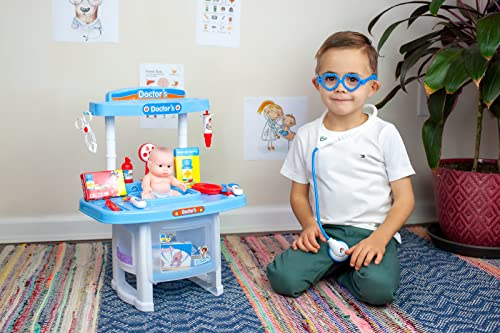 JoyKip Little Doctor Juego de rol – Centro médico de enfermería para niños con accesorios, juego de rol para niños y niñas de 3,4,5,6,7,8 años en adelante