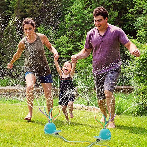 joylink Juguete de Rociador, Juguete de Agua de Rociadores de Ballenas Juguete de Spray de Agua para niños, Juguetes para rociar Agua para niños, niñas, jardín, Exterior, Piscina (Azul Brillante)