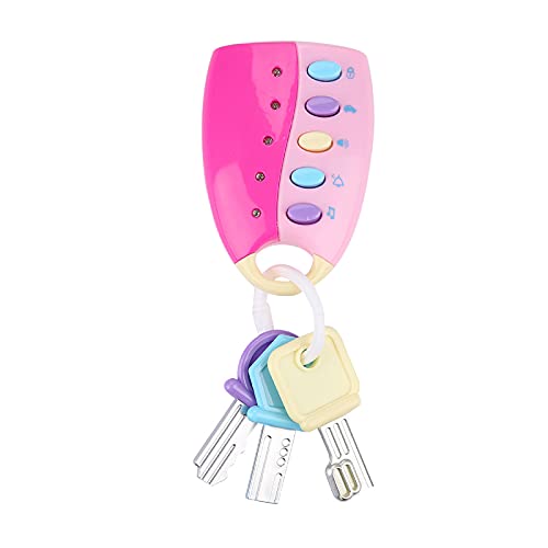 Joyzan Smart Sounds Baby Keys, Luces Musicales Smart Pretend Remote Key Toy, Juego de Accesorios para Llaves de Coche, Juguetes educativos para niños, Regalo(Rosado)