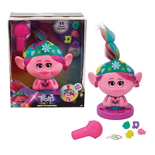 JP Trolls TR101000 Flair Trolls World Tour - Cabeza de Amapola, Multicolor