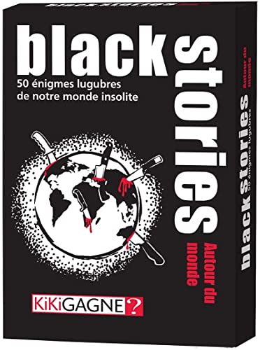 Juego de 3 juegos negros Stories de KIKIGAGNE: Black Stories 1 + Black Stories Faits Vécus + Black Stories alrededor del mundo + 1 Yoyo Blumie.