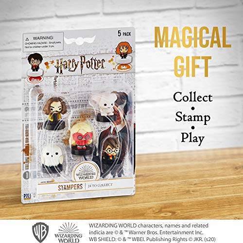 Juego de 5 Sellos de Harry Potter - Regalos, coleccionables, decoración para Fiestas, y Adornos para Tartas de PMI, 6,5 cm (E)