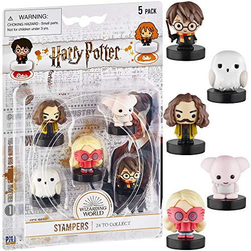 Juego de 5 Sellos de Harry Potter - Regalos, coleccionables, decoración para Fiestas, y Adornos para Tartas de PMI, 6,5 cm (E)