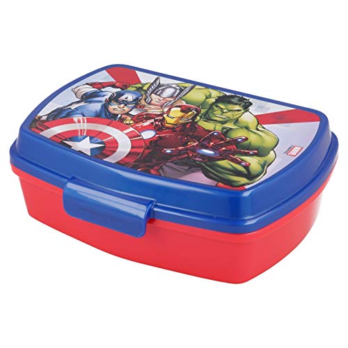 Juego de almuerzo escolar de 2 piezas, fiambrera y botella de plástico para niños, niños, merienda Launch Box – BPA Free Avengers Superhéroes