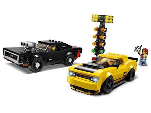 Juego de campeones Lego Speed Champions – 2018 Dodge Challenger SRT Demon y 1970 Dodge Charger R/T 75893 + McLaren Elva 30343 (bolsa de plástico)