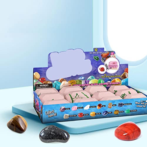 Juego de excavación de piedras preciosas, juguete de aprendizaje científico, colección de rocas minerales, juego de excavación con 12 piedras preciosas auténticas para niños y niñas