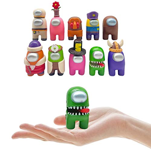 Juego de Figuras de Juguete, 10Piezas Entre Nosotros Figura De Juguete,Mini Among Us Muñeca De Juguete,Colección Muñecas Dibujos Animados,Regalos Fiesta Para Fanáticos Los Juegos Colección de Juguetes