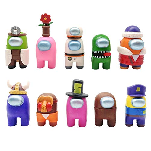 Juego de Figuras de Juguete, 10Piezas Entre Nosotros Figura De Juguete,Mini Among Us Muñeca De Juguete,Colección Muñecas Dibujos Animados,Regalos Fiesta Para Fanáticos Los Juegos Colección de Juguetes