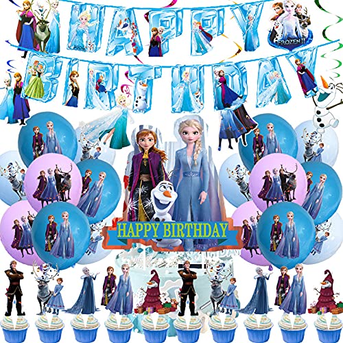 Juego de globos para cumpleaños de Elsa Princess, decoración compacta para fiestas de cumpleaños infantiles.