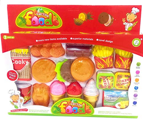 Juego de Hamburguesas, Patatas Fritas, Helados, Nuggets y más, Conjunto de Comida Hamburguesa, Conjunto de Alimentos Mcdonalds, Juego de comida de la casa, Accesorios de la casa de juego,