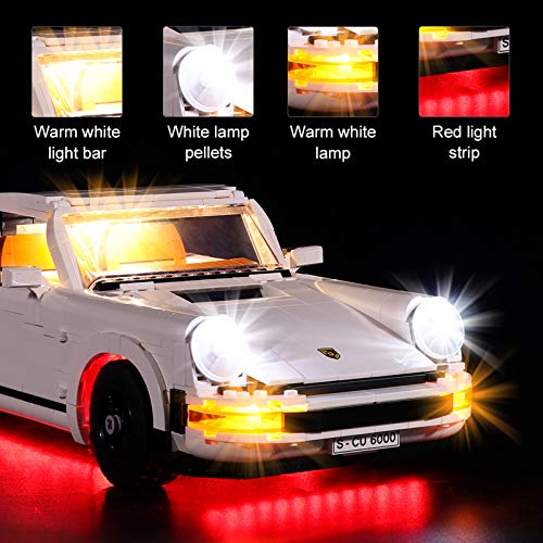 Juego de luces LED para Lego 10295, kit de iluminación compatible con Porsche 911 Targa, modelo de bloques de construcción de cuerpo ancho, juguetes para niños, regalo (no incluye juego de Lego),A