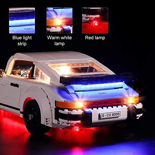 Juego de luces LED para Lego 10295, kit de iluminación compatible con Porsche 911 Targa, modelo de bloques de construcción de cuerpo ancho, juguetes para niños, regalo (no incluye juego de Lego),A