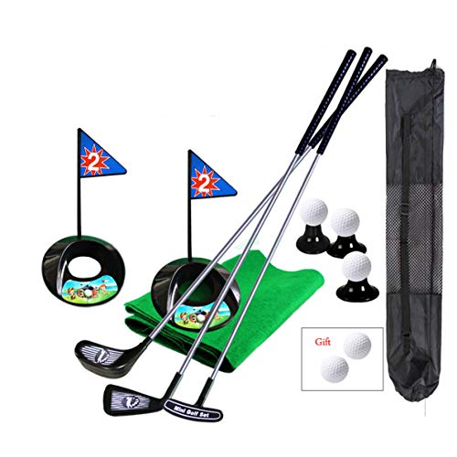 Juego de pelotas de golf Pro para niños pequeños, de metal, con banderas, pelotas de práctica deportivas, juego de golf de 24 pulgadas, entrenamiento de 17 unidades con mochila