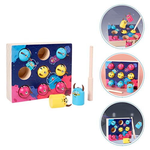 Juego de Pesca Magnética Monstruo Juguete: Clasificador de Color Juguete de Madera Pescado de Madera Captura Preescolar Juegos de Mesa Educativa Montessori Juguetes para Niños