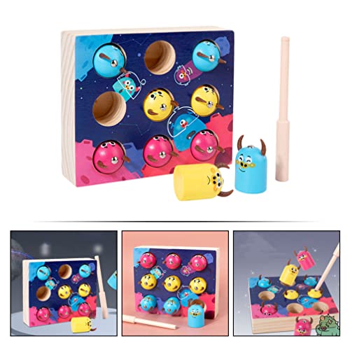 Juego de Pesca Magnética Monstruo Juguete: Clasificador de Color Juguete de Madera Pescado de Madera Captura Preescolar Juegos de Mesa Educativa Montessori Juguetes para Niños