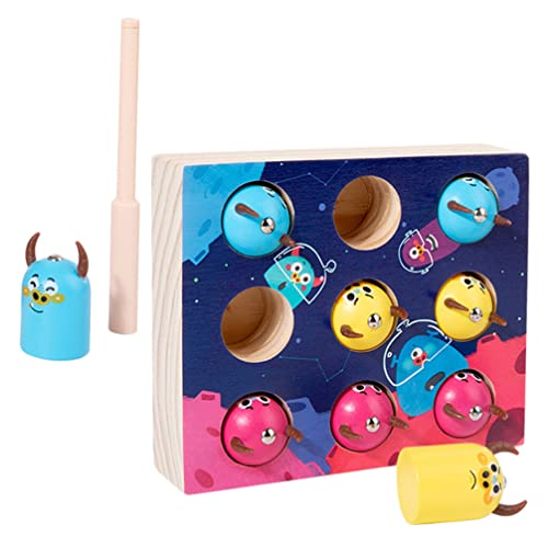 Juego de Pesca Magnética Monstruo Juguete: Clasificador de Color Juguete de Madera Pescado de Madera Captura Preescolar Juegos de Mesa Educativa Montessori Juguetes para Niños