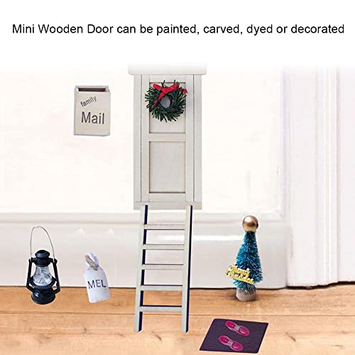 Juego De Puertas De Casa De Muñecas En Miniatura con Accesorios De Bota Linterna De Navidad Corona De Árbol De Navidad Escalera De Madera Casa De Muñecas Muebles Conjunto De Accesorios Mini Casa