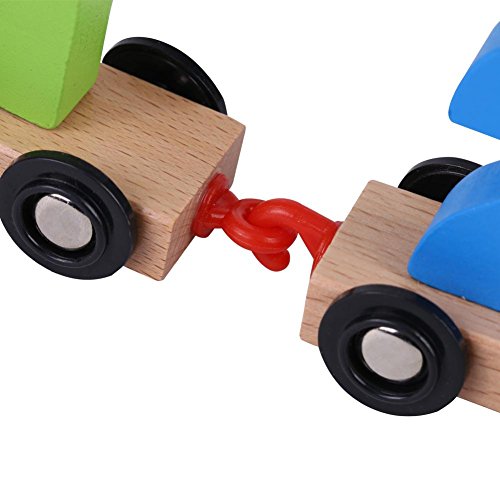 Juego de Trenes de Madera de 11 Piezas, Tren de Madera con Forma de número de Juguete Juguetes educativos de Aprendizaje temprano niños pequeños niños y niñas