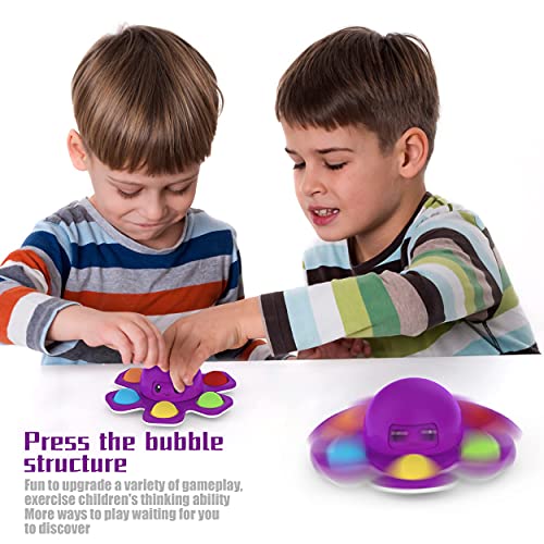 Juego Juguete Antiestres,Push and Pop Bubble Fidget Toy,Silicona Sensorial Fidget Juguete,Juguete Sensorial Antiestrés para Niños Adultos,Pulpo Fidget Toy Hoyuelo Simple Pop-it Fidget Splnner